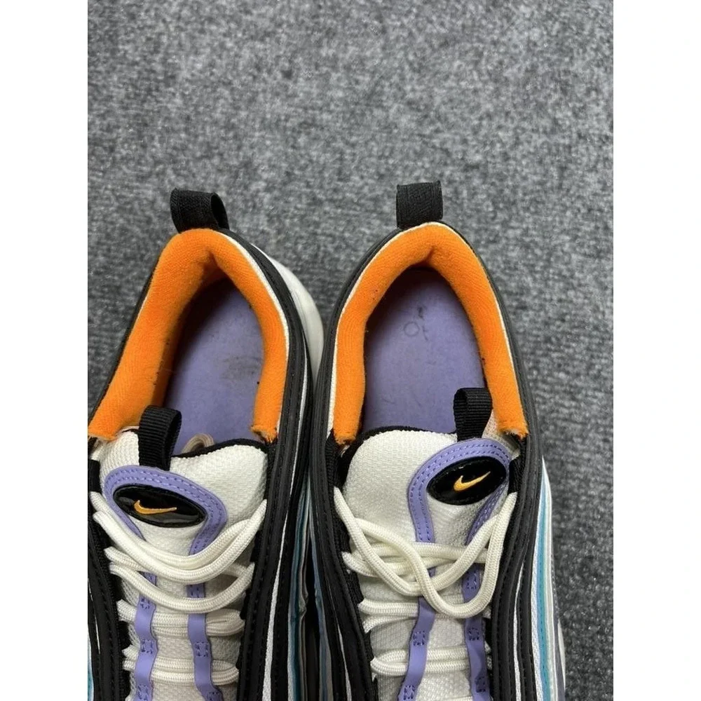 Nike Air Max 97 Shoes Youth Size 6.5Y Silver‎ Teal Orange Sneakers CW0989-001